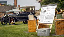 First World War medical aid station exhibit with 1917 Dodge Red Cross Sedan. Photo by Claudia Gaboury