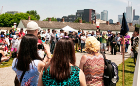 Large crowds gathered on Fort York's parade ground to enjoy the War of 1812 Festival, Fort York National Historic Site, 15-16 June 2013. Photo: Andrew Stewart.